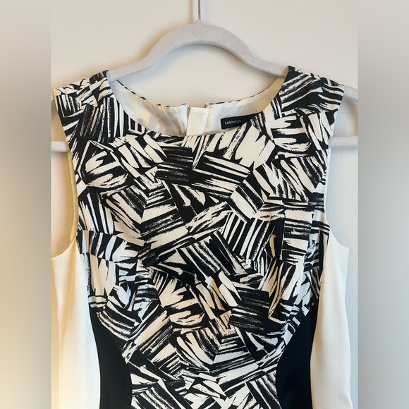 Karen Millen Graphic Monochrome Sheath Dress | US 8 /Uk 12| Black & White Pencil - Picture 4 of 7